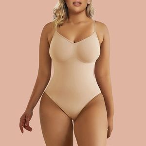ShaperX Tummy Control Shapewear Adjustable Straps Seamless Thong Body Shaper
